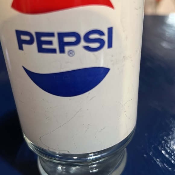 Vintage Pepsi Cola Glass Cup Red Blue - Picture 2 of 5